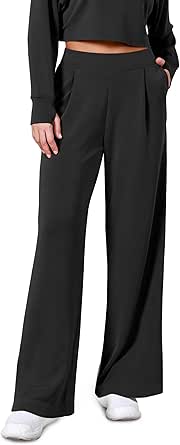 ODODOS Modal Soft Wide Leg Pants for Women High Waist Casual Relaxed Pants with Pockets- 27" / 29" / 31" Inseam