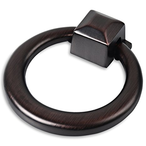 Southern Hills Oil Rubbed Bronze Ring Pulls, Pack of 5 Cabinet Drawer Pulls, Ring Handles SHKM3282-ORB-5
