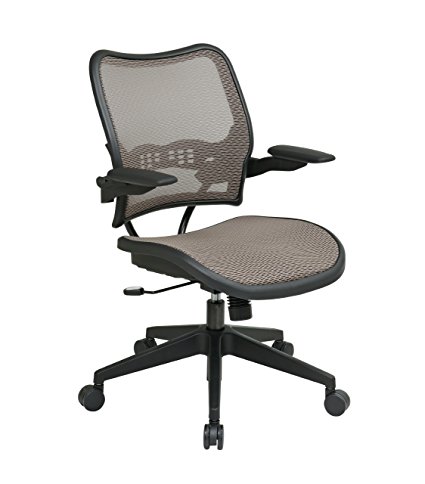 SPACE Seating Deluxe AirGrid Seat and Back, 2-to-1 Synchro Tilt Control and Cantilever Arms Managers Chair, Latte