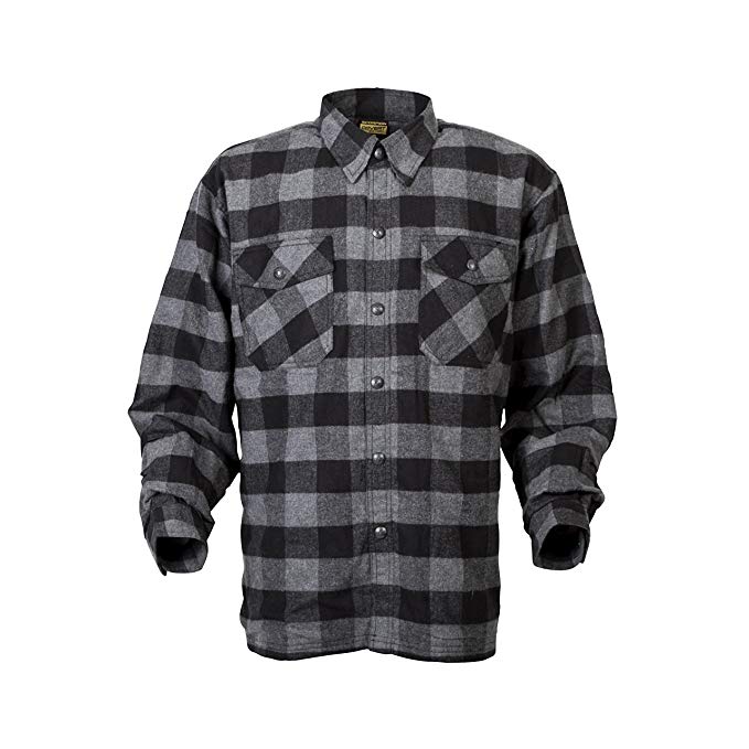 ScorpionExo Men's Covert Flannel Jacket(Black/Gray, Large), 1 Pack