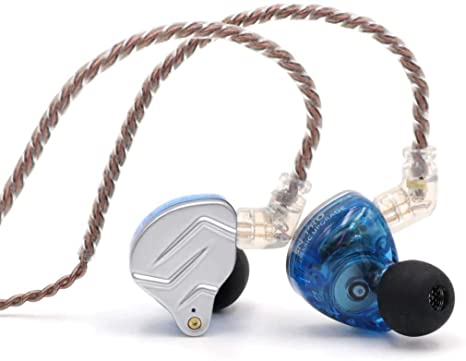 Linsoul KZ ZSN Pro Dual Driver 1BA 1DD Hybrid Metal Earphones HiFi in-Ear Monitor with Detachable 2Pin Cable, Zin Alloy Panel (Without Mic, Blue)