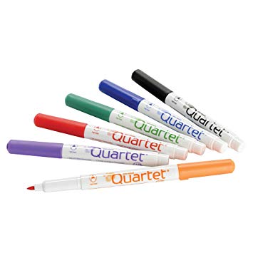 Quartet Low Odor Dry-Erase Markers, Fine Tip, Assorted Colors, 6 Pack (659511Q)