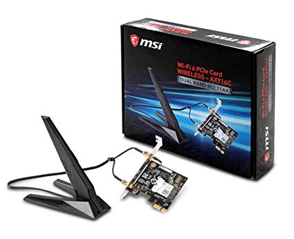 MSI AX905C Dual Band WiFi 6 (802.11ax 2x2) with Bluetooth 5 PCI-E x1 Card for Desktop Computer