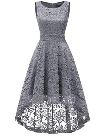 DRESSTELLS Women's Homecoming Vintage Floral Lace Hi-Lo Cocktail Formal Swing Dress