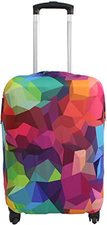 Explore Land Travel Luggage Cover Trolley Case Protective Cover Fits 18-32 Inch Luggage (S (18-22 inch Luggage), Geometry)