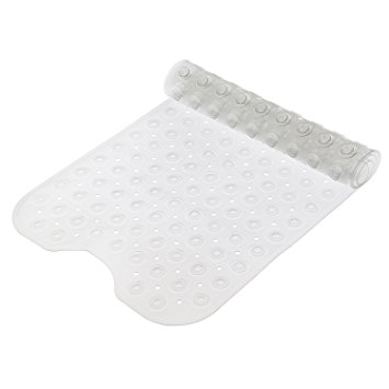 Unique Home Anti-Bacterial Anti-Slip-Resistant Bath Mat, 16" W x 39" L, Extra Long, Clear