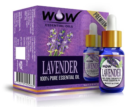 WOW 100% Pure Lavender Essential Oil - 15ml / 0.5 oz - Therapeutic Grade