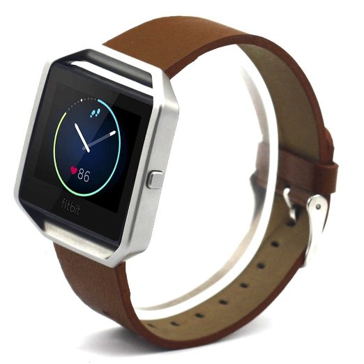 Eagwell Fitbit Blaze Accessory Bandfor Fitbit Blaze Smart Fitness Watch Leather Brown55-71in