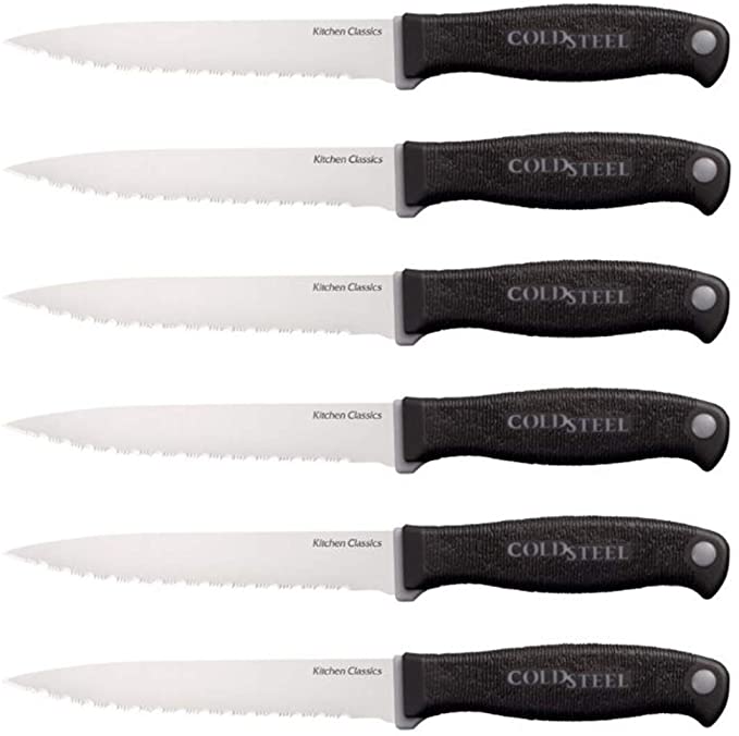 Cold Steel Kitchen Classics Six Steak Knife Set, One Size, Black