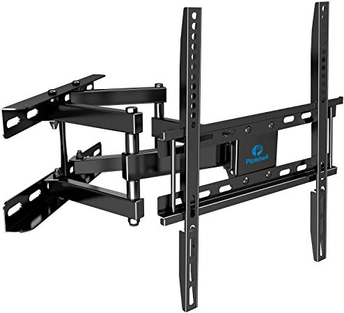 TV Wall Mount Dual Articulating Arms, Full Motion Swivel Extension Tilt TV Mount, Fits for Most 26"-55" Flat Curved TVs with Max VESA 400x400mm, Supports up to 99lbs by Pipishell