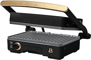 Beautiful 2-in-1 Panini Press & Grill by Drew Barrymore (Black Sesame)