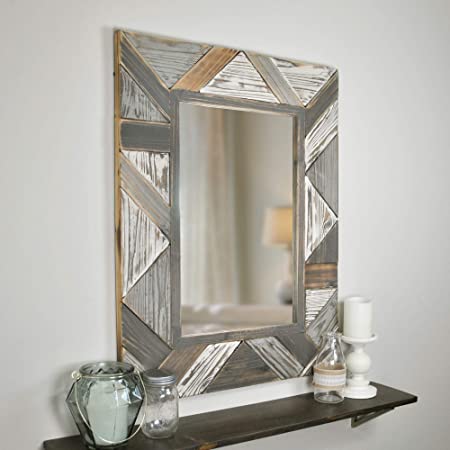 FirsTime & Co. Silas Salvaged Planks Mirror, 31.5"H x 23.5"W x 1.5"D, Distressed Gray