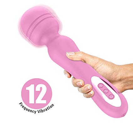 Wand Massager Handheld Personal Body Wireless Electric Massage for Muscles Neck Shoulder Back Leg Foot, 12 Multi-Speed Vibrating Patterns