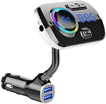 Smart FM Transmitter Bluetooth MP3 Player,Car FM Modulator QC3.0 Fast Charger Car Radio Adapter Wireless Transmitter for Vehicle