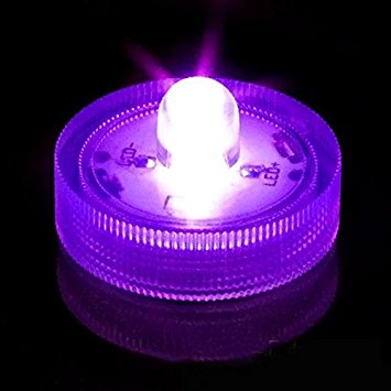 SunbowStar 12PCS Submersible Battery LED Lights White Wedding Tea Lights Purple