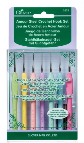 Clover 3675 Amour Steel Crochet Hook Set