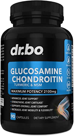 Glucosamine Chondroitin Turmeric MSM - Joint Pain Relief Supplements 2100mg - Support Knee Hip Arthritis Supplement for Bone Cartilage Health - Advanced Anti Inflammation Repair Formula for Men, Women