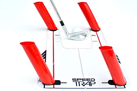EyeLine Golf Speed Trap - Unbreakable Base, Red Speed Rods and Carry Bag; Shape Shots and Eliminate a Slice or Hook - Made in USA (2018 Version)