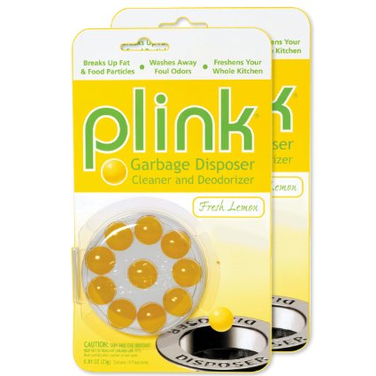 Plink Garbage Disposal Cleaner and Deodorizer, Original Fresh Lemon Scent, Value 2-Pack for 20 Cleanings