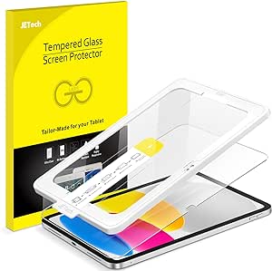 JETech Une Touche Installation Verre Trempé pour iPad 10 (10,9 Pouces, Modèle 2022, 10ème Génération), Film en Protection Écran avec Automatique Outil D'alignement Offert, HD Clair