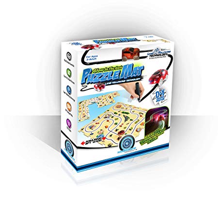 Mindscope Glow in The Dark Puzzle Mat Comes with 36"x36" of Puzzle mat and 1 Lane Following Car