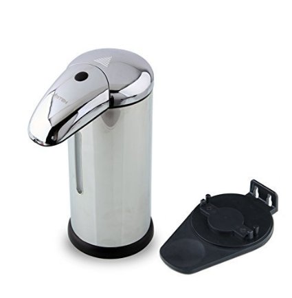 Automatic Soap Dispenser Homitex Automatic Hand Touchless Sensor Soap Pump Stainless Steel Sanitizer Dispenser With Wall Mounted Touch-free Kitchen Bathroom Chrome Ultra-large Capacity 17oz500ml