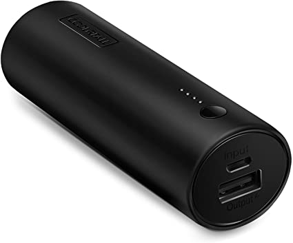 Coolreall Portable Charger Mini Power bank 5000mAh, Compact External Battery 2A input and 2A output for iphone, Samsung, HTC, HUAWEI, Motorola, Xiaomi and other USB powered devices (Black)