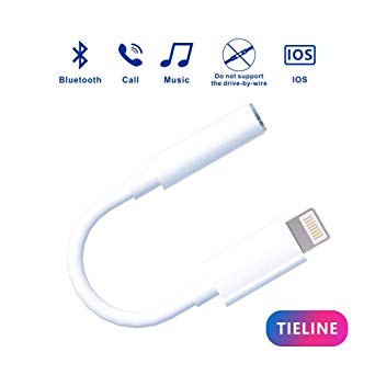 Headphone Jack Adapter For Iphone, Lighting to 3.5mm AUX (Audio Adapter) Headphone Adapter, Supporting All IOS Systems, Wowa Tech Headphone Plug Connectors Adapter.