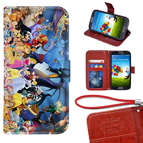 Samsung Galaxy S7 Edge Wallet Case, Onelee - Disney all characters Premium PU Leather Case Wallet Flip Stand Case Cover for Samsung Galaxy S7 Edge with Card Slots