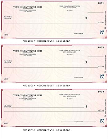 CheckSimple Laser Business Checks, 3/Page, High Security - Compatible with QuickBooks, Quicken (100 Qty) - Custom