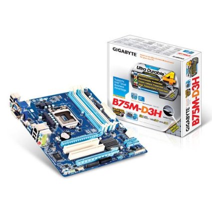 Gigabyte LGA 1155 Intel B75 SATA 6Gbs USB 30 Micro ATX DDR3 1600 Motherboards GA-B75M-D3H