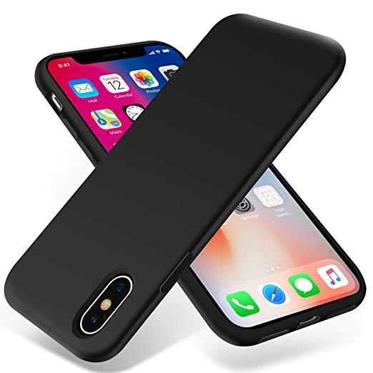 OTOFLY iPhone Xs Max Case,Ultra Slim Fit iPhone Case Liquid Silicone Gel Cover with Full Body Protection Anti-Scratch Shockproof Case Compatible with iPhone Xs Max, [Upgraded Version] (Black)