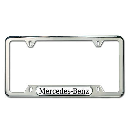 Genuine Mercedes Benz Polished Stainless Steel License Plate Frame