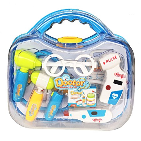 Pretend Toys Doctor Kit Learning Gift Medical Case Role Play Sets with 10 PCS for Boys Girls Age 3 and Up