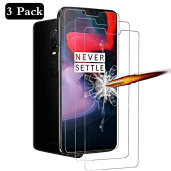 【3-Pack】OnePlus 6 Screen Protector, ANEWSIR Tempered Shatterproof Glass Screen Protector Anti-Shatter Film for Oneplus 6 with [High Transparency][Bubble-Free][Easy Installation][Anti-Oil] [Anti-Scratch] [Anti-Fingerprint].