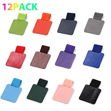 Yizerel 12 Pack Pen Loop Holder, Self-Adhesive Pen Holder Pencil Elastic Loop Designed for Notebooks, Journals, Techo, Calendars with Various Colors (12 Pcs, 12 Colors)