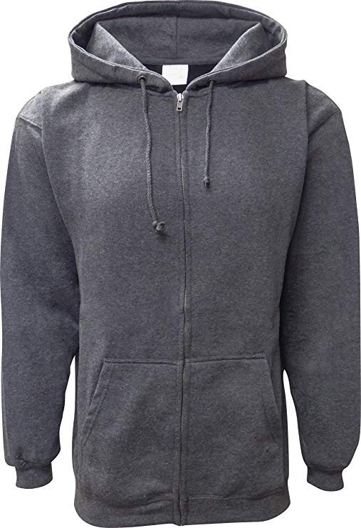 SPECIEN Adult Men's Size Solid Premium Cotton Cozy Fleece Full Covered Zipper Sweatshirts Jacket Hoodie