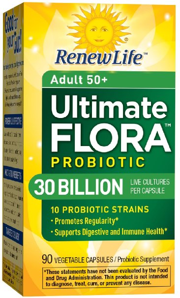 Renew Life Ultimate Flora Adult 50  Probiotic 30 Billion Supplement, 90 Count (Formerly Senior Formula)