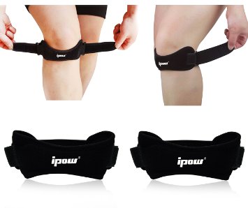 Ipow Fully Adjustable Jumperss Knee Patellar Tendon Support Strap Band- Knee Support Brace Pads Fit Runningbasketball Outdoor Sportset of 2