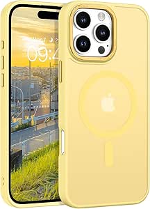 BENTOBEN for iPhone 16 Pro Max Phone Case, Phone case iPhone 16 Pro Max Magnetic Case [Compatible with Mag Safe] Translucent Matte Slim ShockproofProtective Cover for iPhone 16 Pro Max 6.9", Yellow