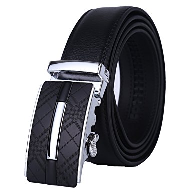 Dante Men's Leather Ratchet Dress Belt with Automatic Buckle