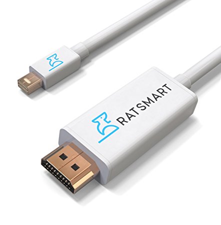 RatSmart Active Mini DisplayPort to HDMI Cable, Mini DisplayPort Thunderbolt Compatible to HDTV Cable Adapter For Surface Pro (10 FT)