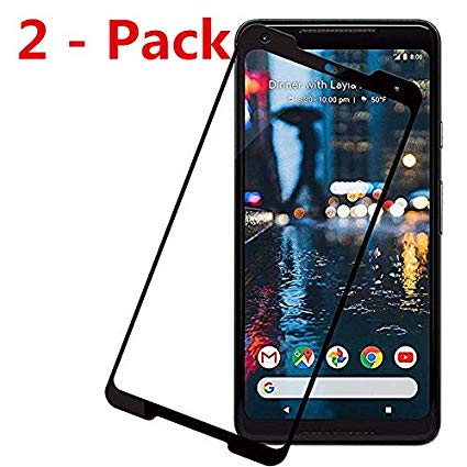 [Black] Google Pixel 2 XL Tempered Glass Screen Protector,hairbowsales [Ultra-Clear][Bubble-Free] Tempered Glass Screen Protector for Pixel 2 XL [2-Pack]