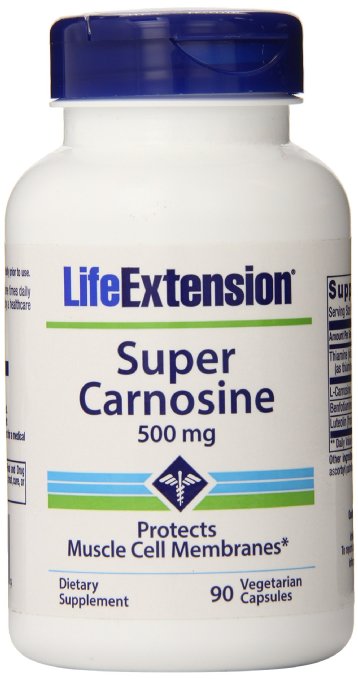 Life Extension Super 500mg Carnosine 90 vegetarian capsules