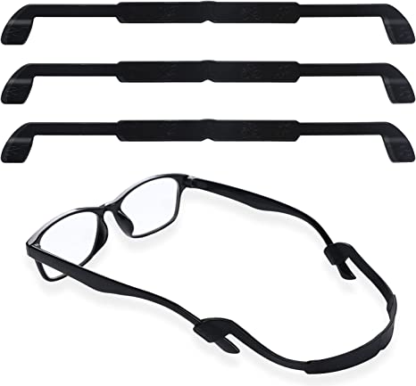 3 Pack Anti-slip Glasses Strap Silicone Eyeglass Strap for Kids, Eyewear Retainers Elastic Sports Toddlers Glasses Strap Sports Elastic Soft Glasses Sunglass Cord Holder for Kids Men Women