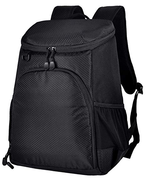 MIER Leakproof Cooler Backpack Insulated Soft Lunch Cooler for Men Women, Best for Picnic, Hiking, Travel, Beach, Sports, Work, 24Can, Large, Black