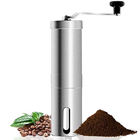 Coffee Grinder, Aessdcan Manual Coffee Mill, Mini Portable Home Kitchen Travel Coffee Bean Grinder with Adjustable Ceramic Core