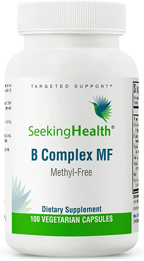 B Complex Methyl-Free | Non-Methylated Forms of Folate and B12 | Support Healthy Immune System | Vegetarian Vitamin B Complex | 100 Easy-to-Swallow Capsules