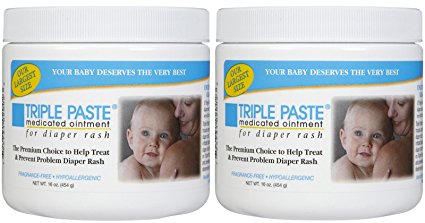 Triple Paste Medicated Ointment for Diaper Rash - Fragrance Free - 16 oz - 2 pk