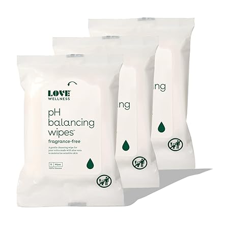 Love Wellness pH Balancing Wipes for Women | Feminine Hygiene for Cleansing with Aloe Vera | Fragrance-Free Intimate Health | Moisturizing, Soothing & Calming for Sensitive Skin | Travel Size | 3-Pack